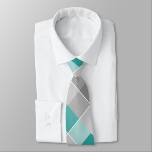 colorblocs plaid aqua gris blanc cravate