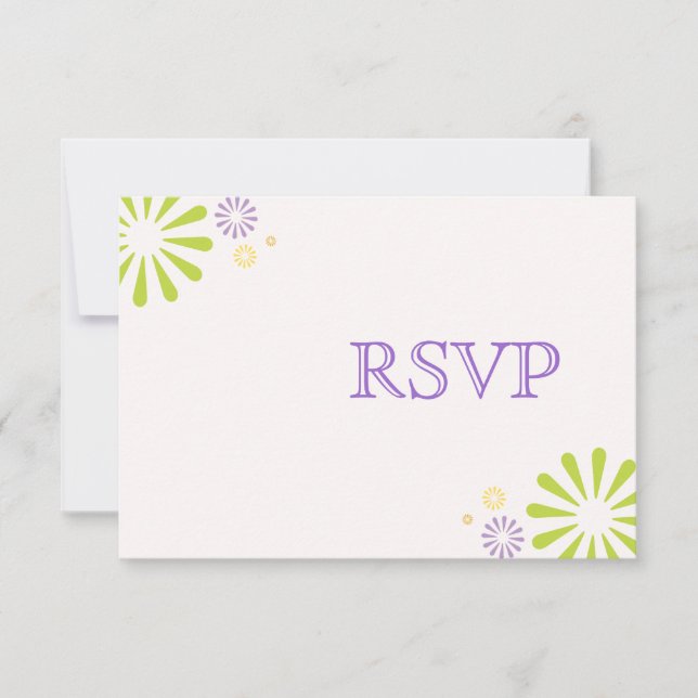 Colorbursts Wedding RSVP (Devant)