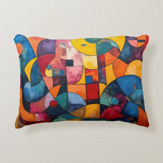 Colorcube 3 Cubisme coloré Accent Coussin (Devant)