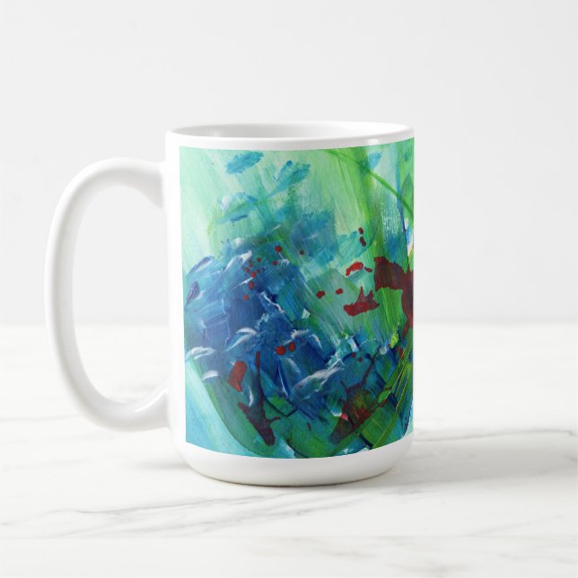 Coloré Abstrait Acrylique Art Café Mug (Gauche)