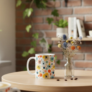 Coloré Abstrait motif floral Mug