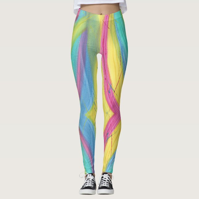 Coloré Abstrait Pastel Blends Leggings (Devant)