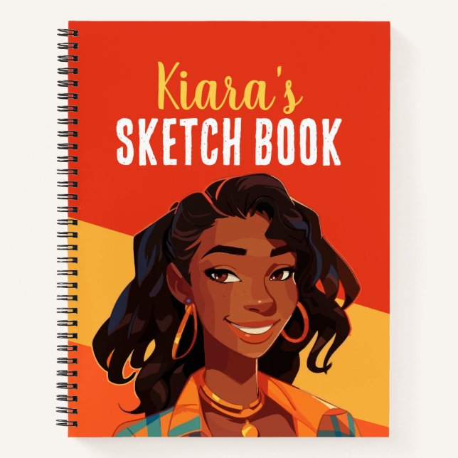 Coloré Ado personnalisé livre de croquis fille (Devant)