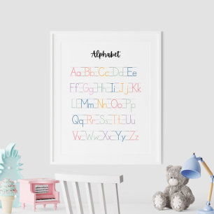 Coloré Alphabet manuscrit Poster éducatif