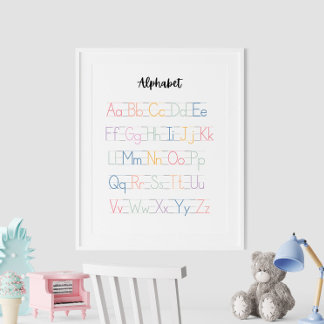 Coloré Alphabet manuscrit Poster éducatif