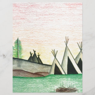 Coloré amérindien Teepee Folk Art