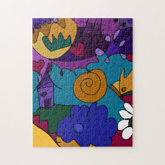 Coloré, Amusant, Art de Doodle Funky Puzzle (Vertical)