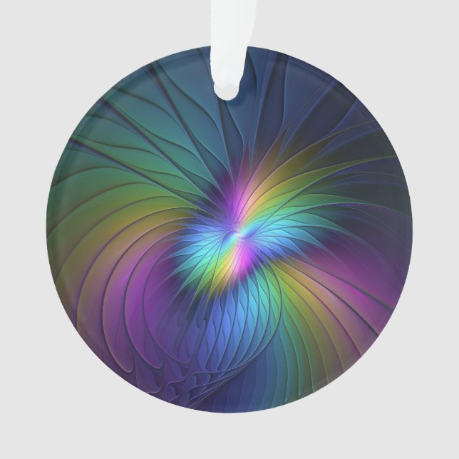 Coloré Avec Bleu Moderne Art Fractal Abstrait (devant)