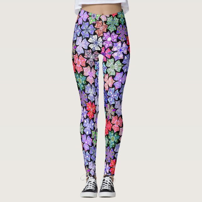 Coloré Boho Mandala Motif Leggings (Devant)
