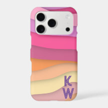 Coloré Boho Wavy Stripes Monogramme deux lettre