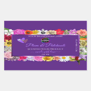 Coloré Cadre Floral Purple Produit Logo Étiquette