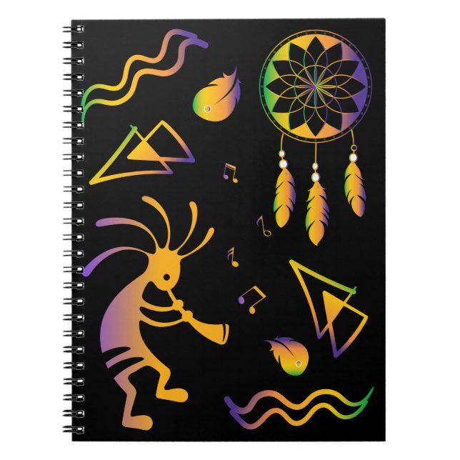 Coloré Carnet amérindien Kokopelli (Devant)