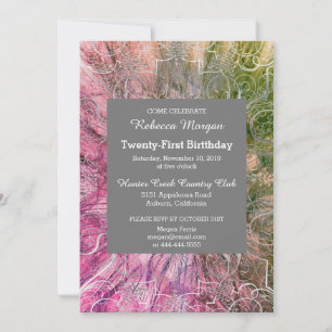 Coloré Chic Glitzy Invitation Anniversaire