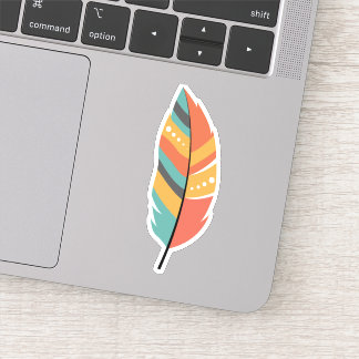 Coloré en plumes BOHO Die Cut Sticker Decal