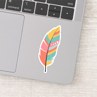 Coloré en plumes BOHO Die Cut Sticker Decal