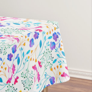 Coloré et brillant floral blanc Motif nappe