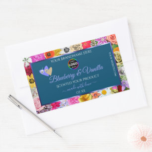 Coloré Floral Bleu Étiquettes de produits Ajouter