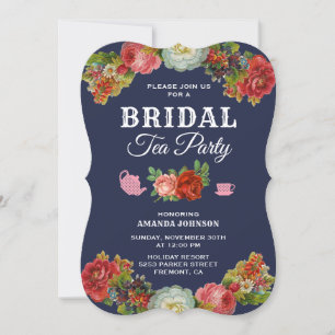 Coloré Floral Tea Party Bridal Shower Invitation