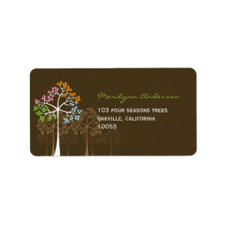 Coloré Four Seasons Arbres Mariages Étiquettes de 