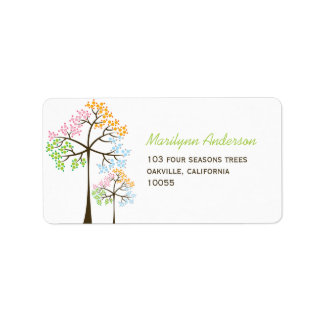 Coloré Four Seasons Arbres Mariages Étiquettes de