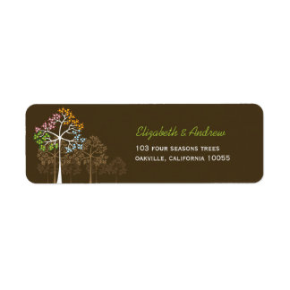 Coloré Four Seasons Arbres Mariages Étiquettes de 
