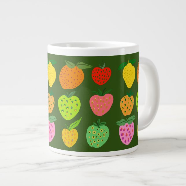 Coloré fruité motif géant tasse à café (Devant droit)