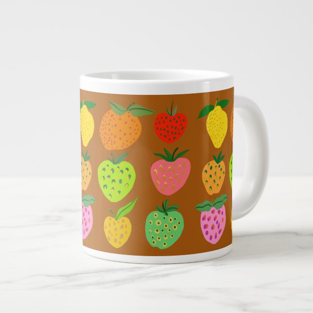 Coloré fruité motif géant tasse à café (Devant droit)
