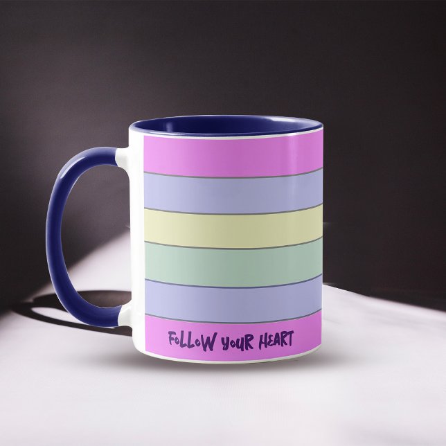 Coloré Horizontal Stripes Coffee Mug (Créateur téléchargé)