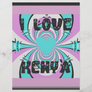 Coloré Kenya Love : Purple Cyan White Funny