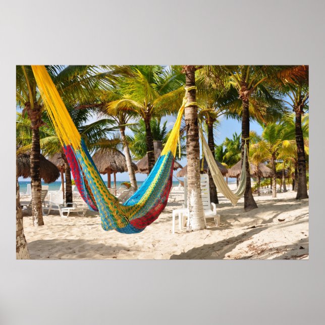 Coloré Mayan Hammock Cozumel Mexique Poster (Devant)