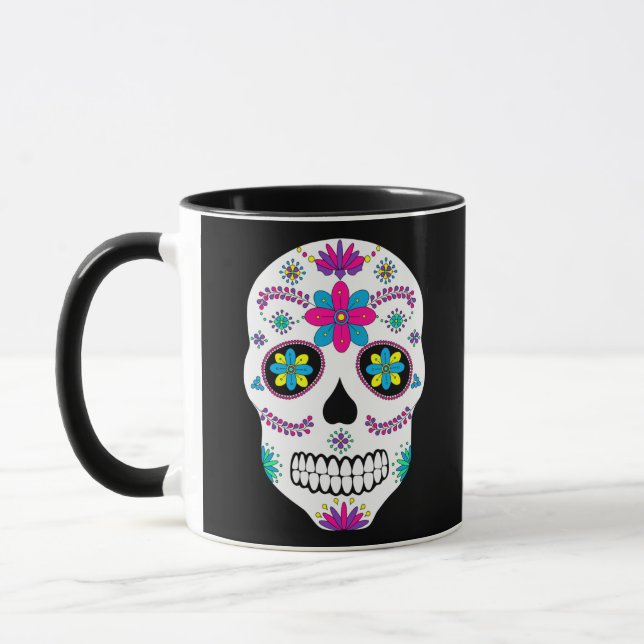 Coloré mexicain Sugar Skull Mug (Gauche)