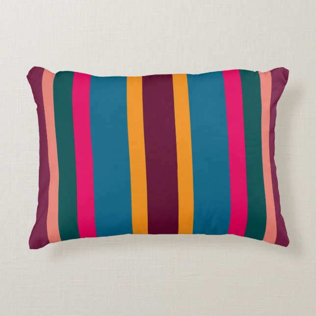 Coloré moderne rayures vives Accent Coussin (Devant)
