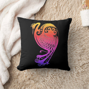 Coloré Mycénien grec inspiré Coussin d'oiseaux