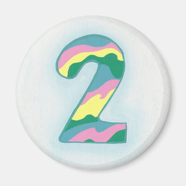 Coloré Numéro Deux Magnet par CherylsArt (Devant)
