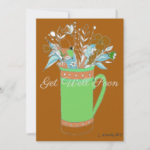 Coloré Obtenir De Fleurs Bien Dans Une Carte Mug