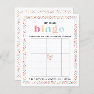 Coloré Pastel Twins Baby shower Bingo Jeu