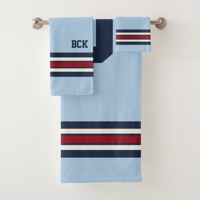 Coloré Personnalisé Hockey sur glace Bleu chemise (En situation)
