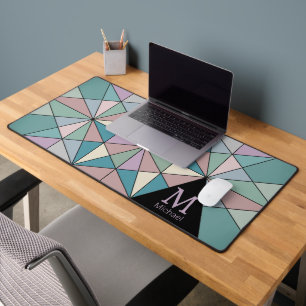 Coloré rétro Mosaic Triangle Motif Monogramme