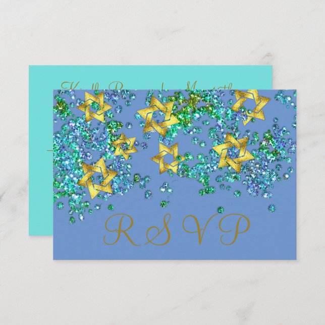 Coloré RSVP Gold Star Glittery Confetti (Devant / Derrière)