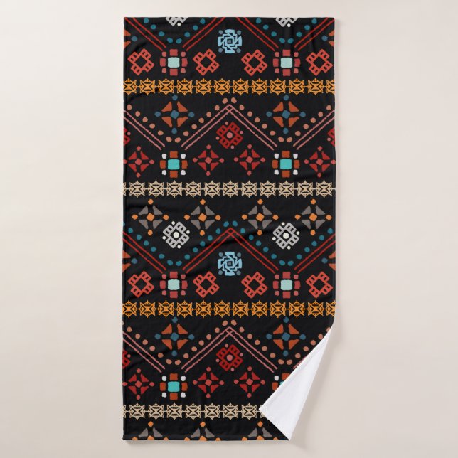 Coloré tribal ethnique sans couture motif (Serviette de bain)