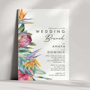 Coloré Tropical Floral Mariage Brunch Invitation