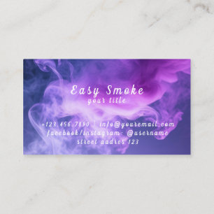 Coloré Violet Fumée Vape Boutique Carte de visite