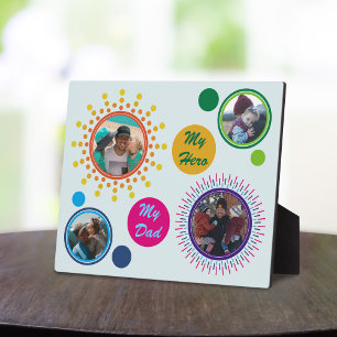 Colorée Abstrait Circle Photo Collage Plaque