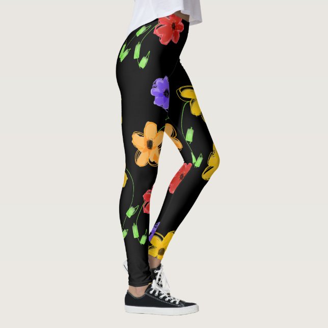 Colorée Florale Accentuation Leggings (Droite)