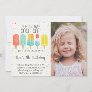 Colorée Ice Pop Invitation Anniversaire
