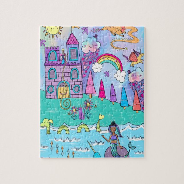 Colorée Kawaii Imaginaire magique Fairytale Puzzle (Vertical)