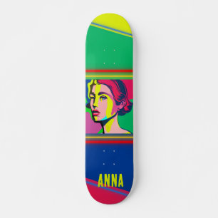 Colorée Pop Art femme Skateboard personnalisé