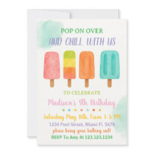 Colorée Popsicle Party Anniversaire Invitation