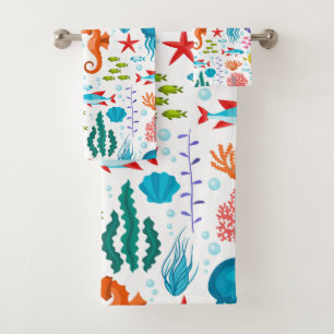 Colorée vie marine tropicale et animaux motif