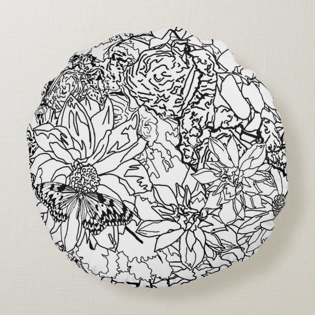 Colorez-moi coussin floral (Dos)